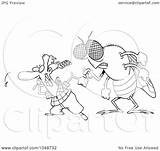 Fly Man Swatting Behind Huge Toonaday Flies Outline Royalty Cartoon Illustration Rf Clip sketch template