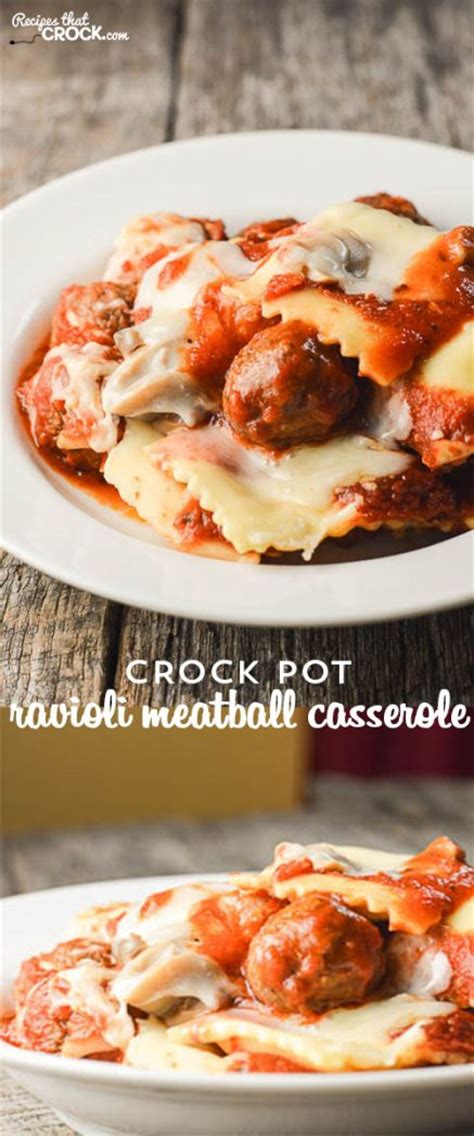 Featuring this quick and easy meal from vickysue_4 at the 'recipe tipster'. Crock Pot Ravioli Meatball Casserole - Recipes That Crock!
