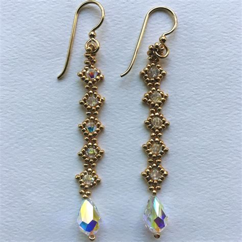 Crystal Chandelier Earrings Mb Designs Beaded Earrings Diy Beaded