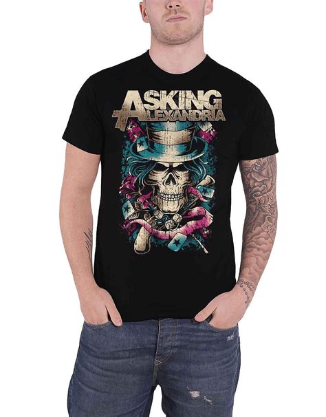 Asking Alexandria T Shirt Hat Skull Band Logo New Official Mens Black
