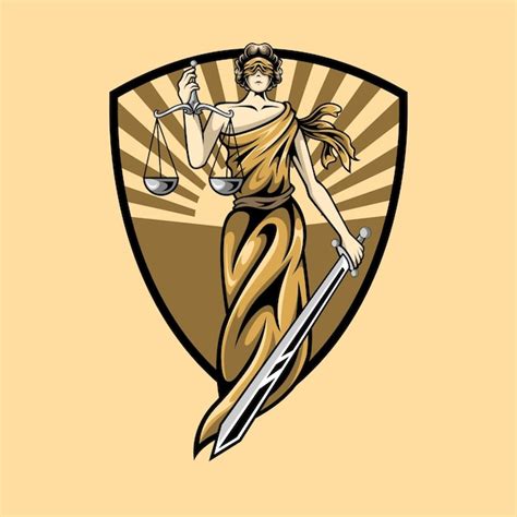 Premium Vector Lady Justice Vintage Illustration Logo Design