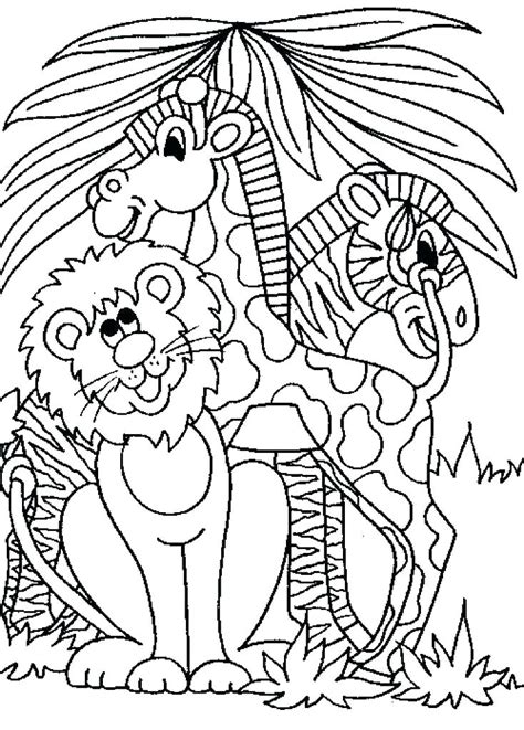 Jungle Animals Coloring Pages Preschool At Getcolorings