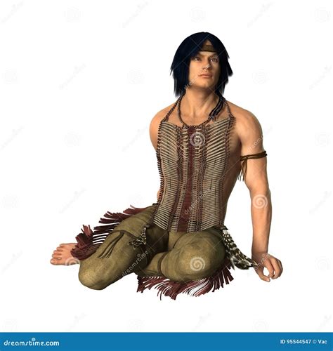 3d Rendering Native American Man On White Stock Illustration Illustration Of Protect American