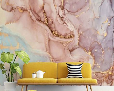 Pink Marble Wallpaper Marble Texture Mural Removable Peel Etsy