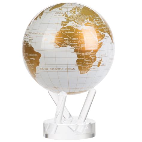 New Mova Spinning Globe Small White And Gold 812754022487 Ebay