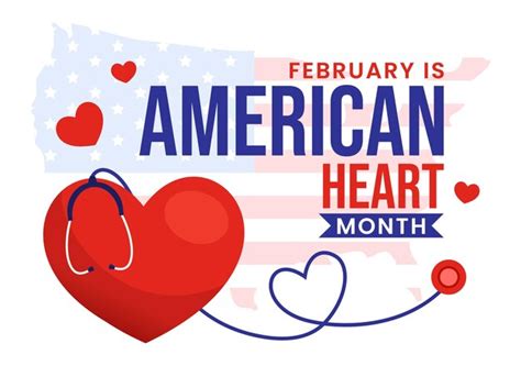 Premium Vector February Is American Heart Month Vector Illustration