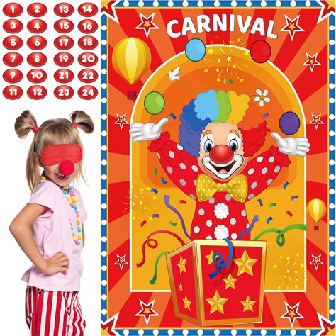 Buy Carnival Circus Theme Party Games Pin The Nose On The Clown Game