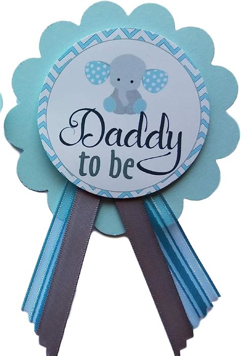 Amazon Com Dad To Be Pin Elephant Baby Shower Button It S A Boy For