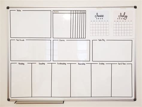 Washi Tape White Board Organizer Whiteboard Organization White Board Diy Weekly Planner Board