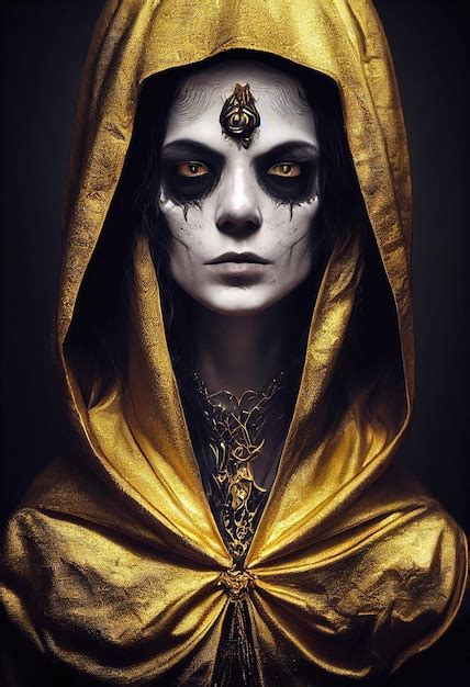 Premium Photo Mystical Beautiful Fictional Woman With Gothic Makeup