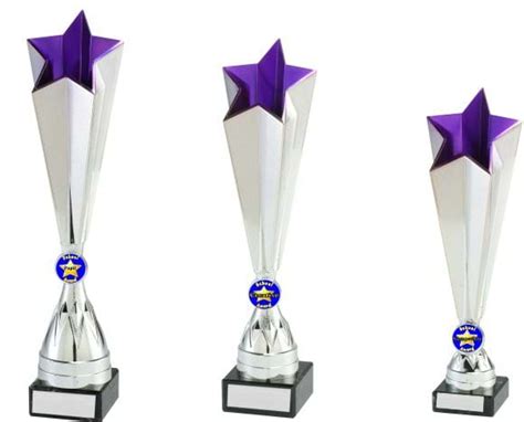 Amazing Tall Star Award Silver Purple Motorsport Trophies