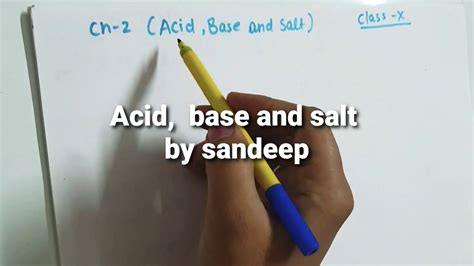 Class Th Acid Base And Salt Part Youtube