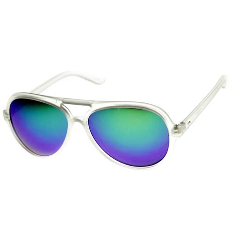 Retro Frosted Revo Lens Party Aviator Sunglasses Zerouv