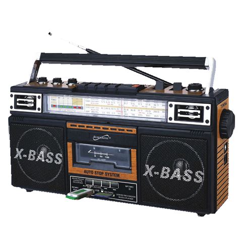 Supersonic 97093542m Retro 4 Band Radio And Cassette Player Wood