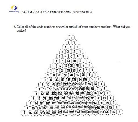 Pascals Triangle Worksheets