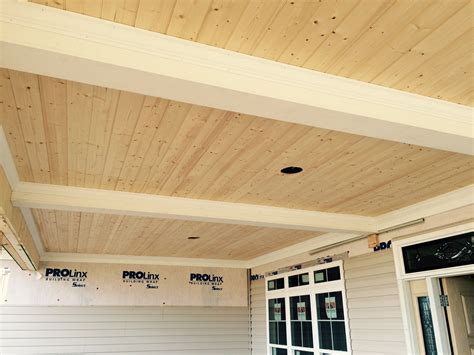 1x6 Knotty Pine Tandg On A Porch Ceiling Installed By Moffit Construction