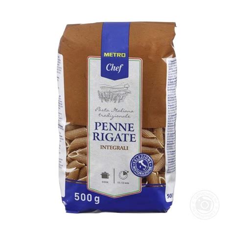 Penne Rigate Whole Wheat 500g Metro Chef