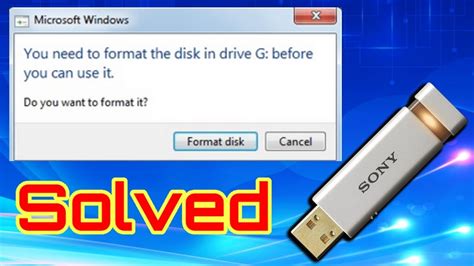 you need to format the disk in drive before you can use it حل مشكلة