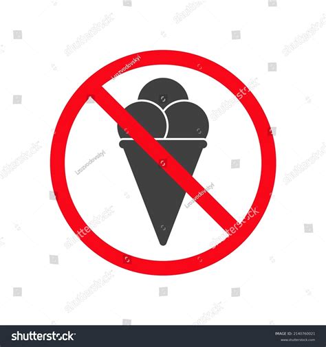No Ice Symbol No Ice Cream Vector Ice Royalty Free Stock Vector