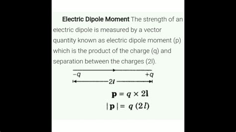 Define Electric Dipole Moment Class Physics Youtube