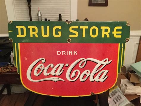 Coca Cola Drug Store Double Sided Porcelain Sign Antique Price Guide