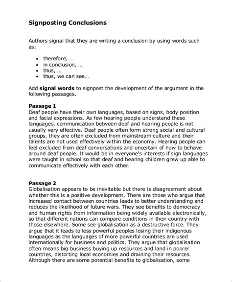 how to write conclusion template