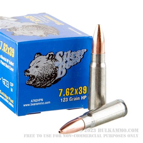 500 Rounds Of Bulk 762x39mm Ammo By Silver Bear 123gr Hp