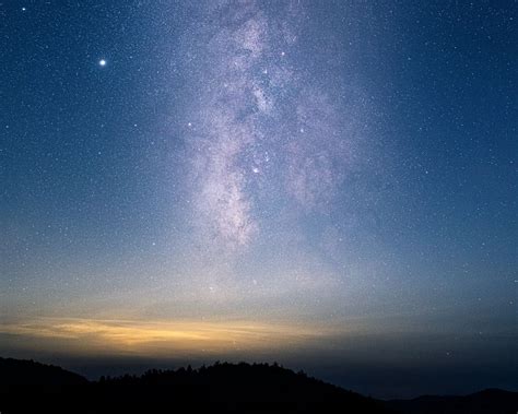 Download Wallpaper 1280x1024 Starry Sky Night Landscape Stars Milky
