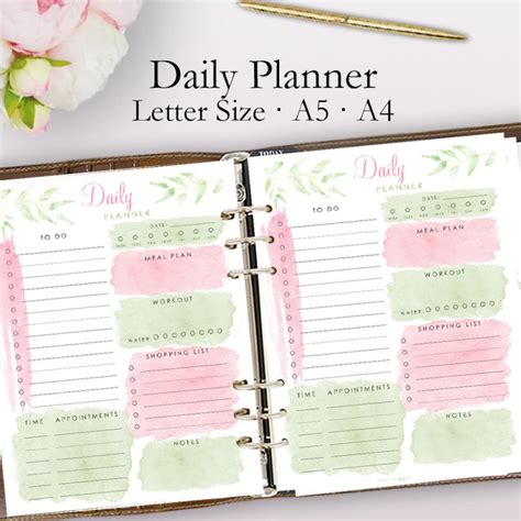 Daily Planner Printable Planner 2022 Personlized Planners Etsy