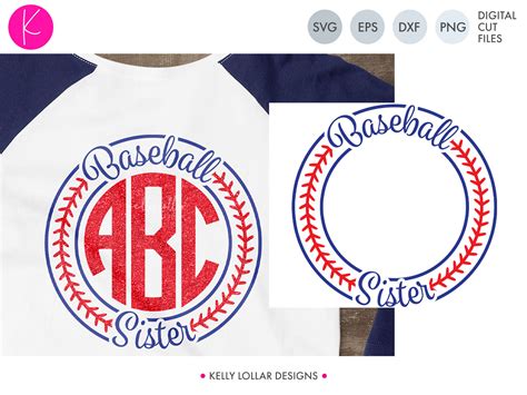 Baseball Sister Monogram Frame Graphic By Kellylollar · Creative Fabrica