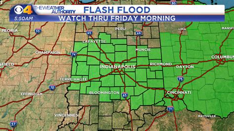 Flash Flood Warning In Effect For Several Central Indiana Counties