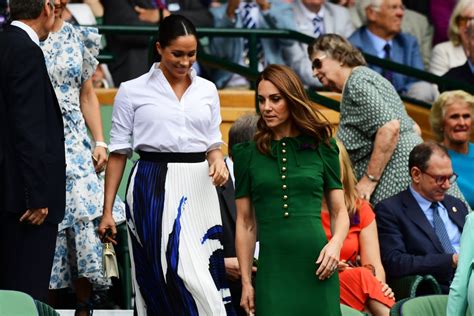 Meghan Markle And Kate Middleton At Wimbledon 2019 Pictures Popsugar