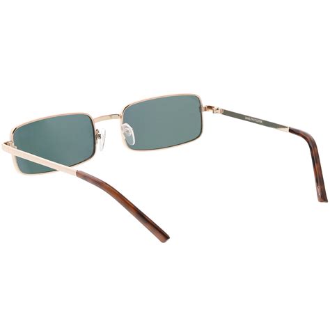 retro unisex small rectangle mirrored flat lens sunglasses zerouv