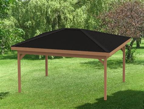 Hip Roof Gazebo Building Plans 16 X 20 With 412 Etsy Uk