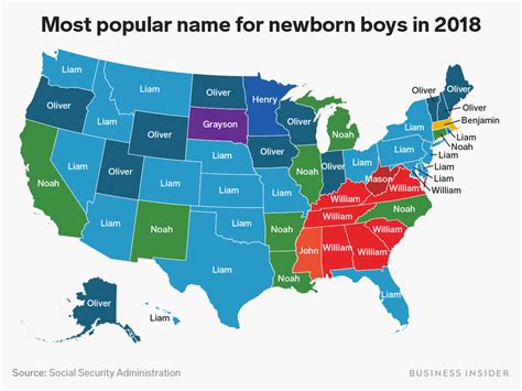 The Most Popular Baby Names In Every Us State