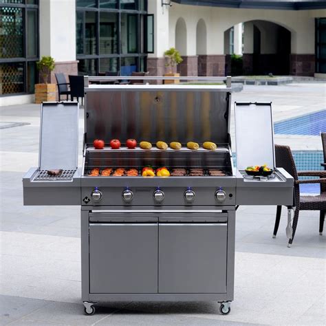 Members Mark Ss304 Deluxe Stacked Stone 4 Burner Grill Island Sams