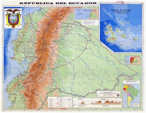 A Gran Escala Mapa Físico De Ecuador Ecuador América Del Sur