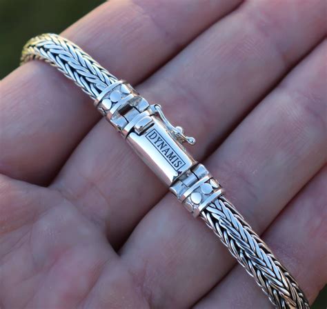 Foxtail Link Sterling Silver Bracelet 65 Mm Etsy Bali Sterling