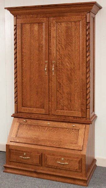 It's available in red and quarter sawn white oak, cherry, or maple hardwood. Solid Wood Gun Cabinet with Deer Design from DutchCrafters ...
