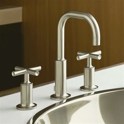 Vibrant polished nickel | kohler purist® wall mounted bathroom faucet finish: Faucet.com | K-14406-3-BGD in Vibrant Moderne Brushed Gold ...