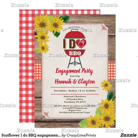 You can dress it up or down, and still pull it off without a grill or backyard in sight (looking at you, city slickers). Sunflower I do BBQ engagement party invitation | Zazzle ...