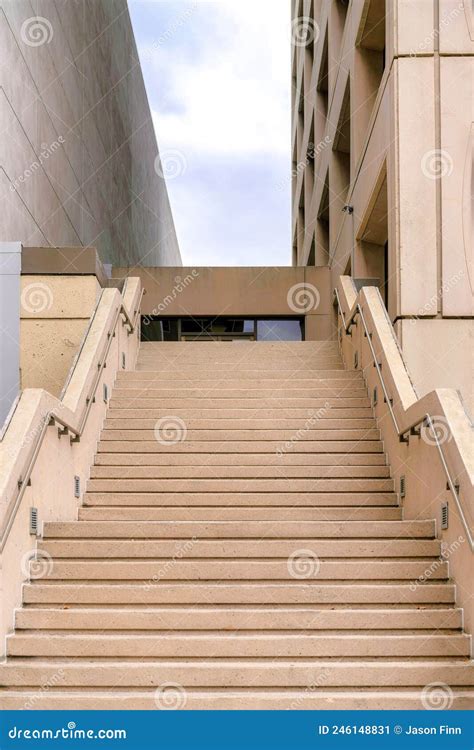 Staircase Outside A Building With Nude Color Palette In Silicon Valley