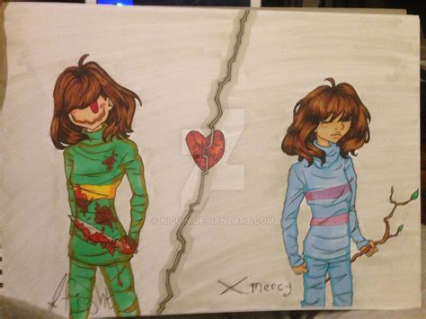Fight Or Mercy Chara Or Frisk By Nicuin On Deviantart