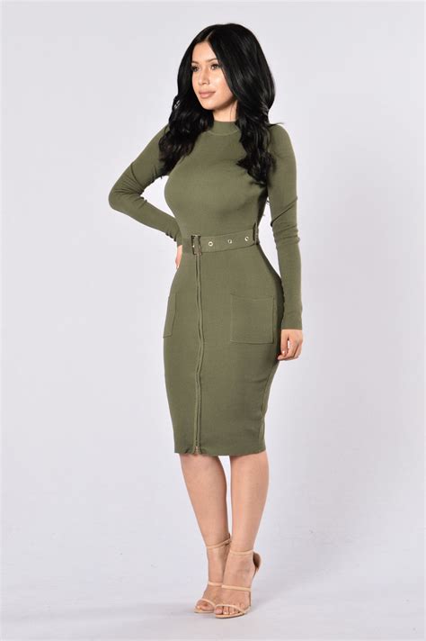 Minimal Effect Dress Olive Fashion Nova Dresses Fashion Nova