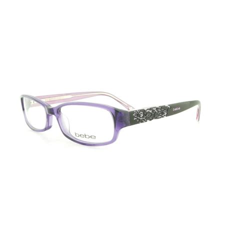 bebe eyeglasses bb5063 519 purple crystal 52mm