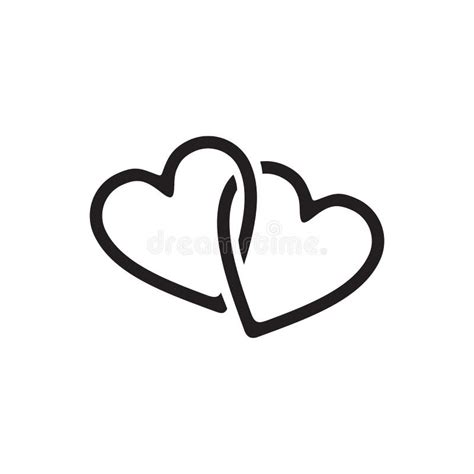 Simple Black A Pair Of Love Symbol Logo Design Stock Vector