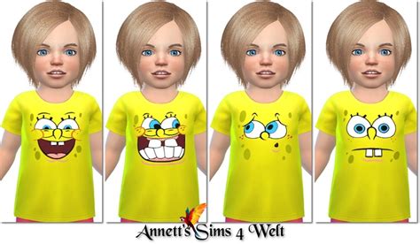 Annetts Sims 4 Welt Toddlers Spongebob Shirts