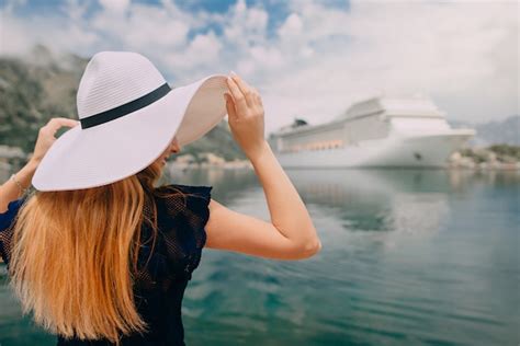 Premium Photo Woman Stands On Cruise Liner Background