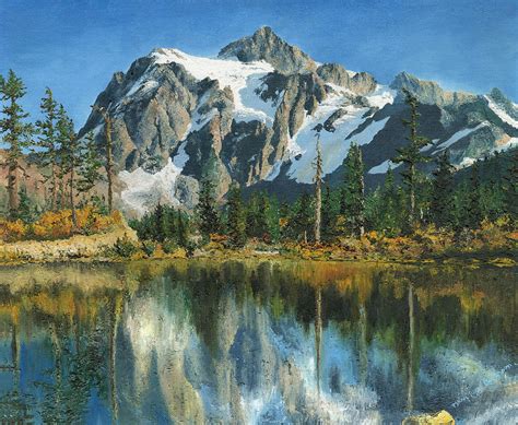 Fall Reflections Cascade Mountains Painting By Mary Ellen Anderson