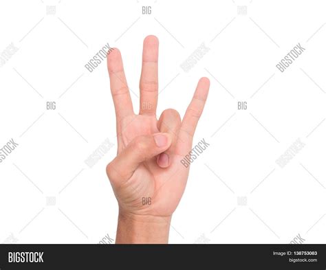 Hand Sign 3 Fingers Image Photo Free Trial Bigstock